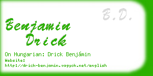 benjamin drick business card